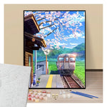 Japanese train arriving at the station - Paint by numbers