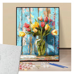 Bouquet of tulips in a jar - Paint by numbers
