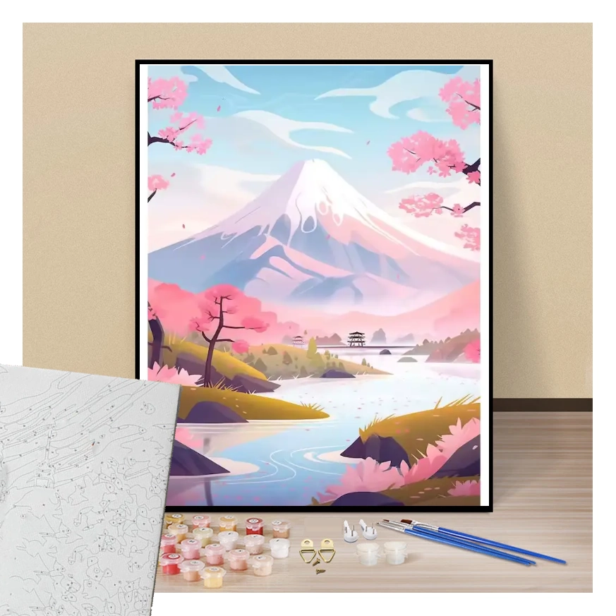 Azur valley of Mont Fuji - Paint by numbers