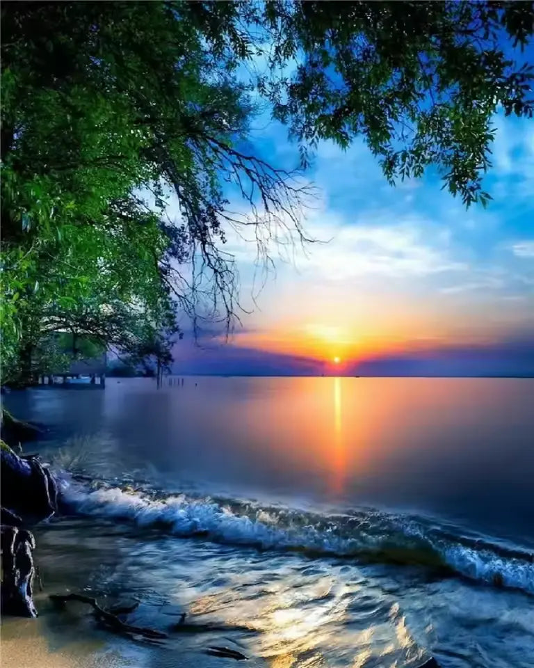 Beach at sunset - Paint by numbers