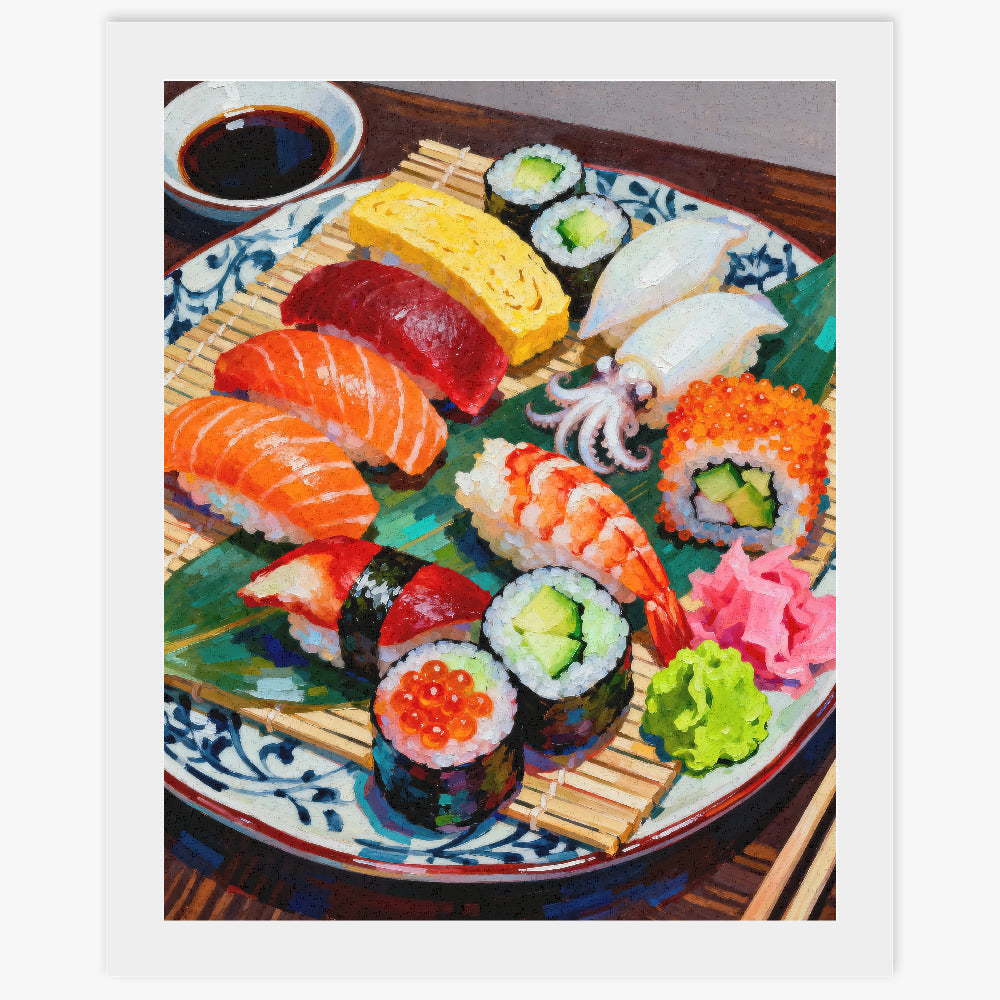 Sushis plate - Paint by numbers