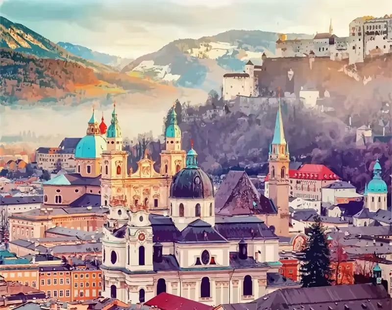 View of Salzburg - Austria - Paint by numbers