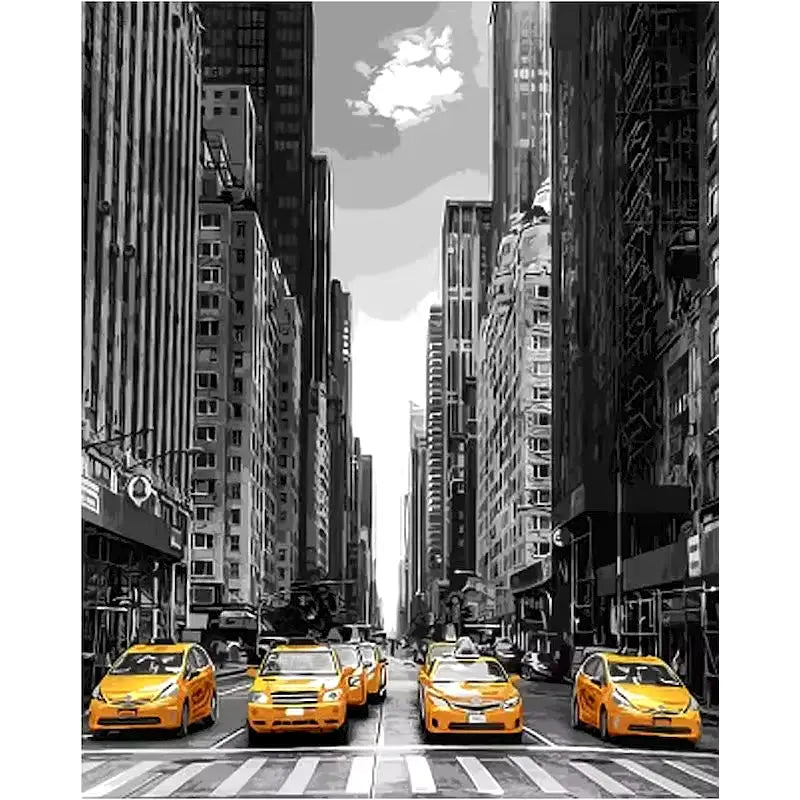 Yellow cabs New-York - USA - Paint by numbers