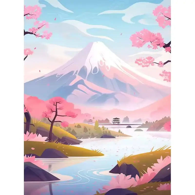 Azur valley of Mont Fuji - Paint by numbers