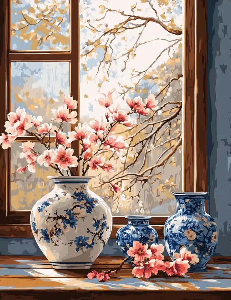 Bouquet of pink tulips - Paint by numbers