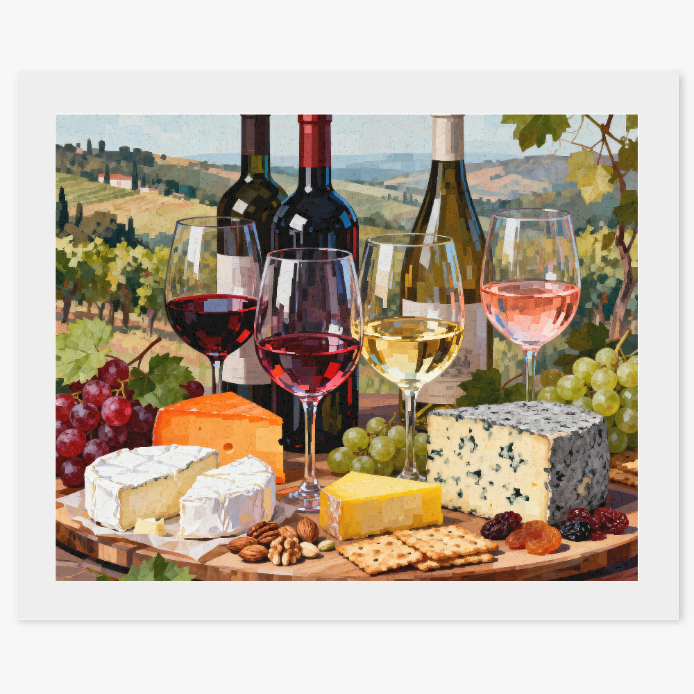 Cheese and wine tasting - Paint by numbers